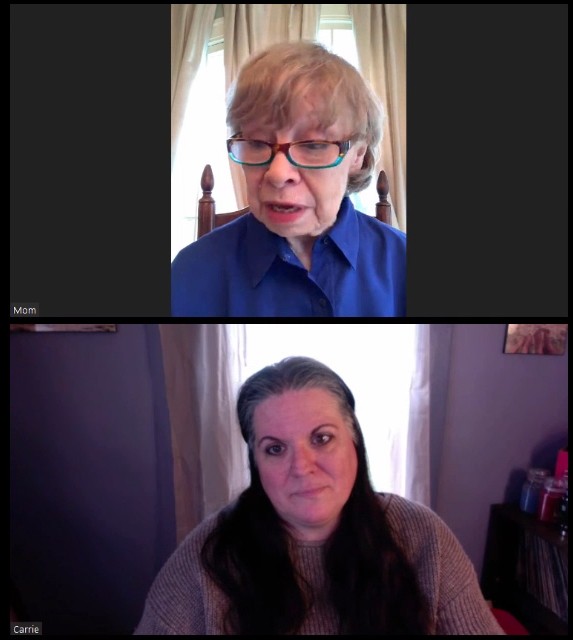 Two theater students on webcam