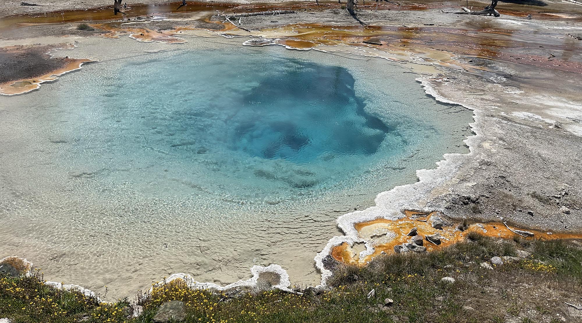 top view of a hot spring
