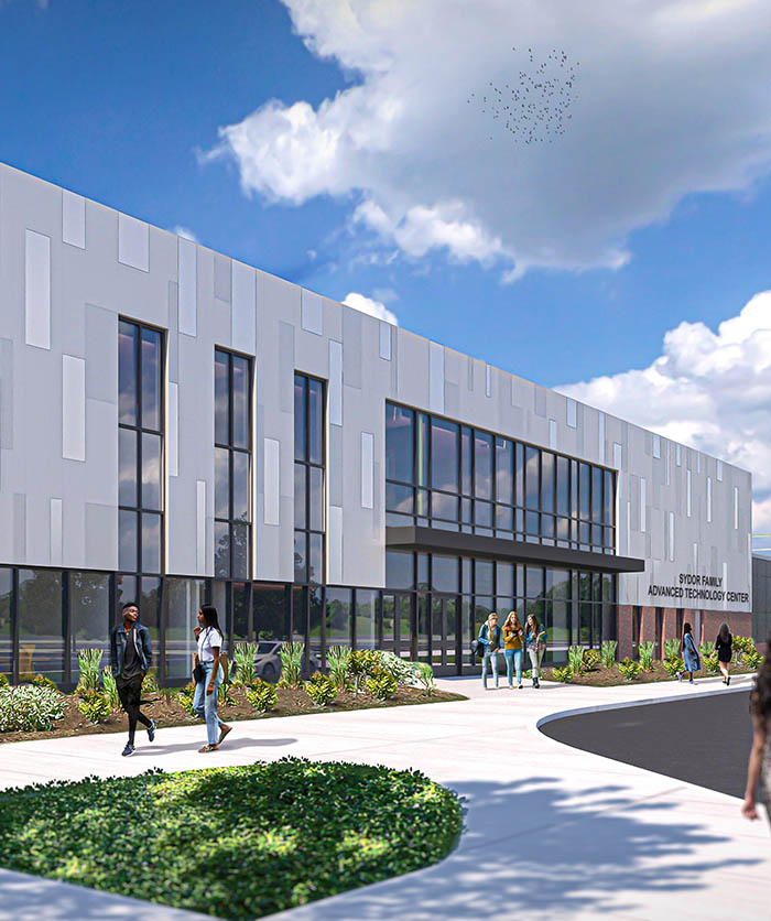 rendering of the new sydor optics building